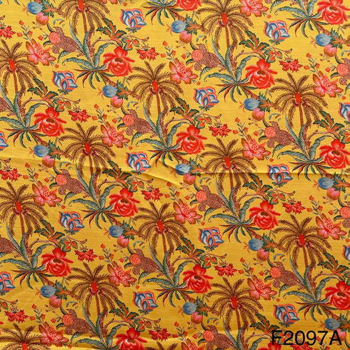 Printed Linen Silk Fabric-F2097